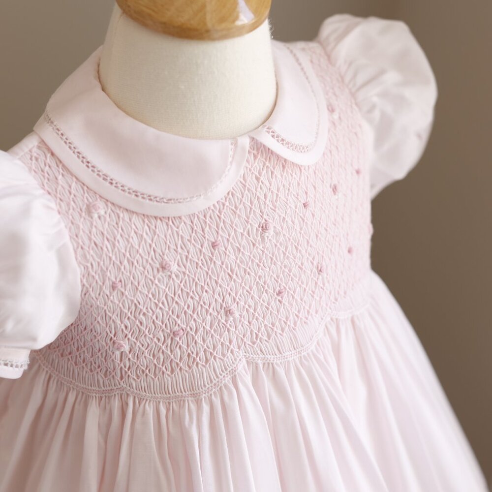 Pink Smocked Rosebud Heirloom Dress Feltman Brothers NWT - Picture 2 of 5